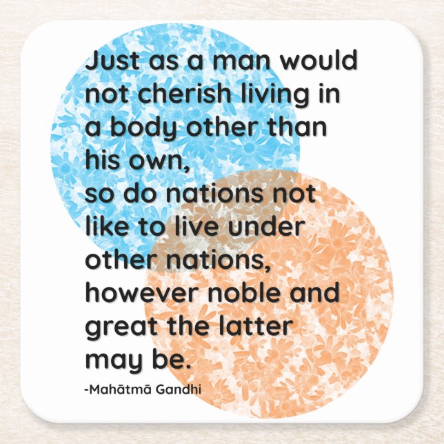 Mahatma Gandhi Nation Quotes Rechteckiger Pappuntersetzer (Vorderseite)