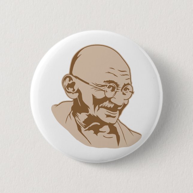 Mahatma Gandhi Portrait Button (Vorderseite)