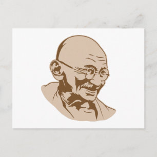 Mahatma Gandhi Portrait Postcard Postkarte