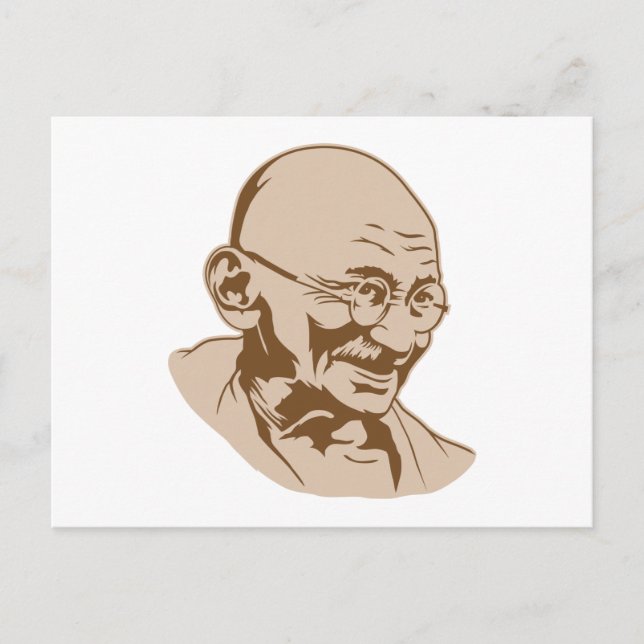 Mahatma Gandhi Portrait Postcard Postkarte (Vorderseite)