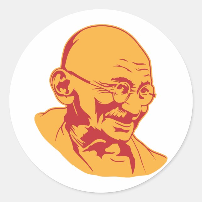 Mahatma Gandhi Portrait Sticker (Vorderseite)