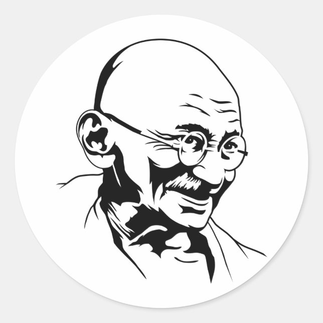 Mahatma Gandhi Portrait Sticker (Vorderseite)