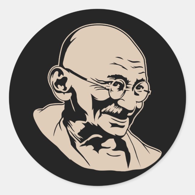 Mahatma Gandhi Portrait Sticker (Vorderseite)