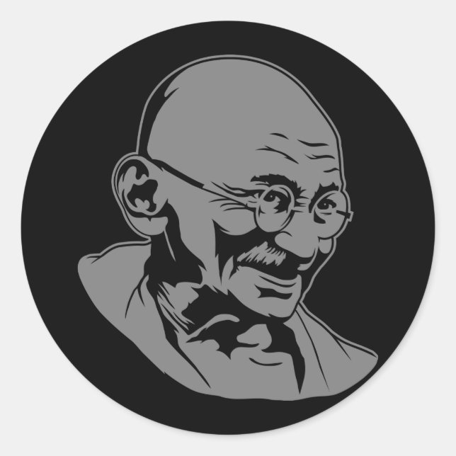 Mahatma Gandhi Portrait Sticker (Vorderseite)