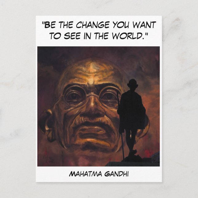 Mahatma Gandhi Postkarte (Vorderseite)