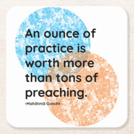 Mahatma Gandhi Practice Quotes Rechteckiger Pappuntersetzer