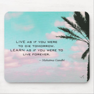 Mahatma Gandhi Quote Tropical Themed Inspirational Mousepad