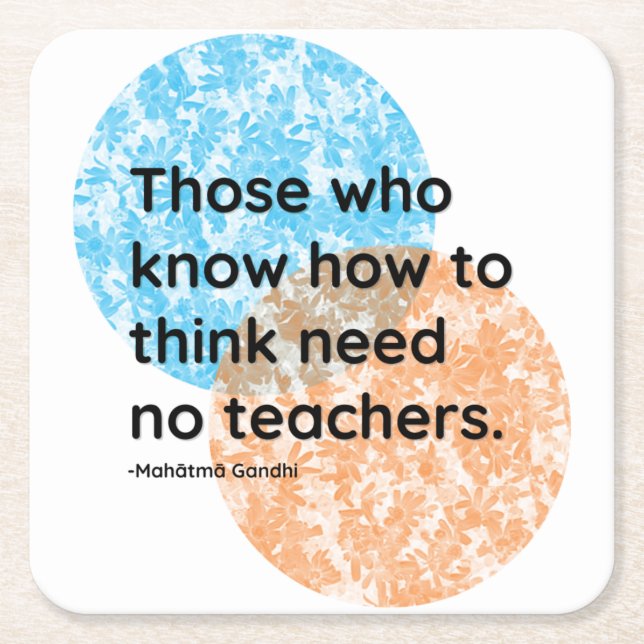 Mahatma Gandhi Think Quotes Rechteckiger Pappuntersetzer (Vorderseite)