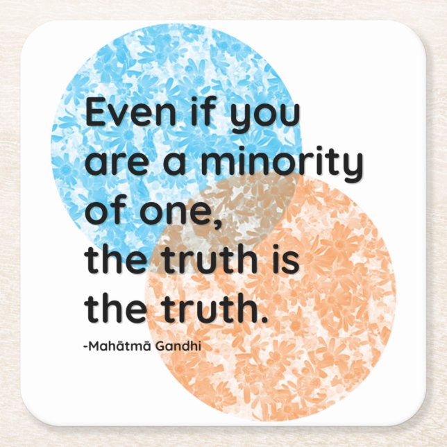 Mahatma Gandhi Truth Quotes Rechteckiger Pappuntersetzer (Vorderseite)