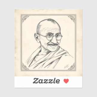Mahatma Gandhi und andere ikonische historische Fü Aufkleber