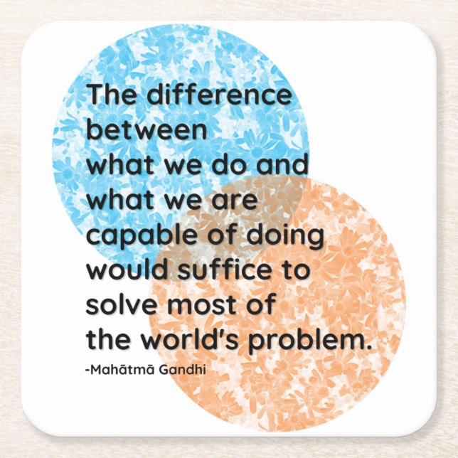 Mahatma Gandhi Wir sind Zitate Rechteckiger Pappuntersetzer (Vorderseite)