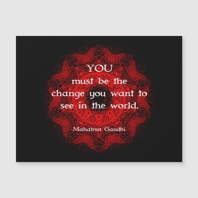 Mahatma Gandhi Wisdom Sprichwort über Maßnahmen Magnetkarte (Vorderseite)