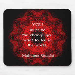 Mahatma Gandhi Wisdom Sprichwort über Maßnahmen Mousepad