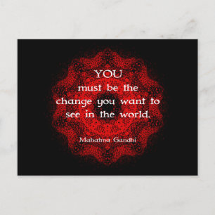 Mahatma Gandhi Wisdom Sprichwort über Maßnahmen Postkarte