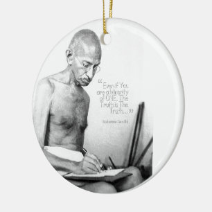 Mahatma Gandhi Zitat, Minderheit von Eins, Wahrhei Keramikornament
