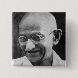 Mahatma- Gandhiporträt-Fotografie Button