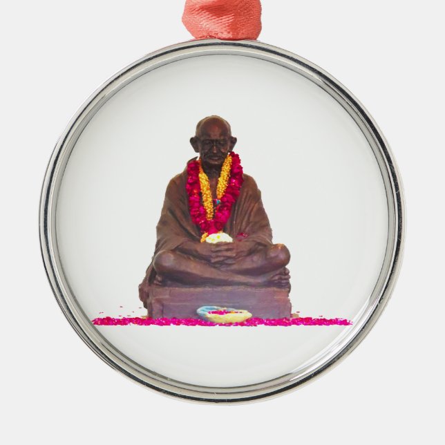 Mahatma- Gandhivater der Nation Indien Ornament Aus Metall (Vorne)