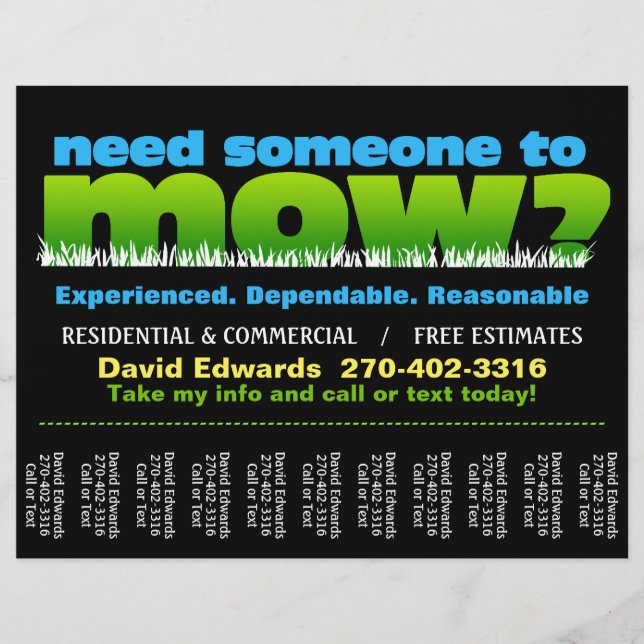 Mähe Gras_Custom Dave Edwards Flyer (Vorne)