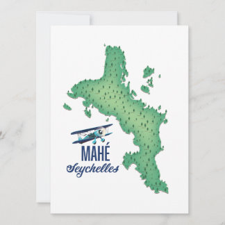 Mahé, Seychellen Vintage Karte