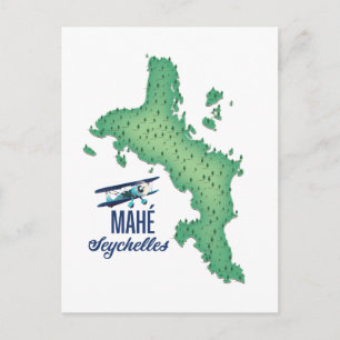 Mahé, Seychellen Vintage Karte
