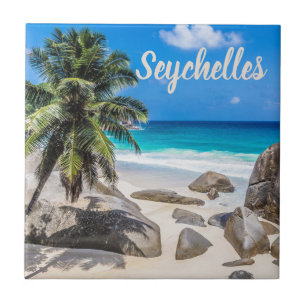 Mahe Seychelles Carana Beach Geschenk Fliese
