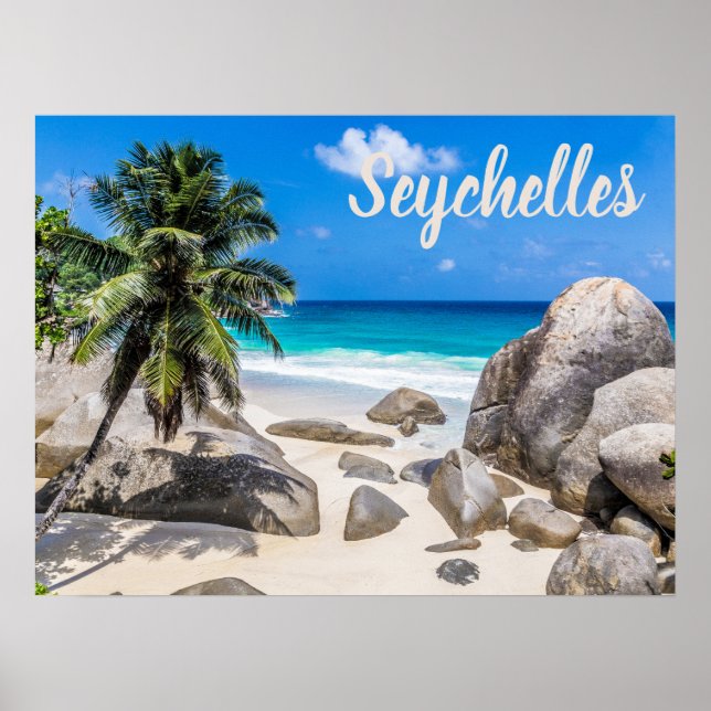 Mahe Seychelles Carana Beach Geschenk Poster (Vorne)