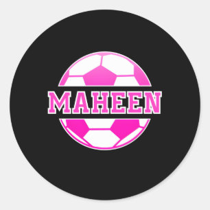 Maheen Name Soccer Play Football Sports Fan Balls Runder Aufkleber