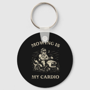 Mähen ist mein Cardio Lustiges Vater-Tag-Rasenmähe Schlüsselanhänger
