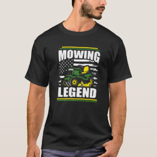 Mähen Legend Lawn Mower American Flag Fathers Da T-Shirt