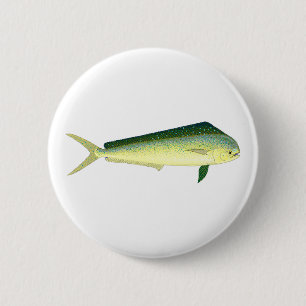 Mahi Mahi - Delphin-Fisch-Kunst Button