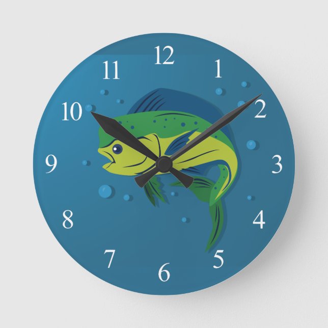 Mahi Mahi Runde Wanduhr (Vorderseite)