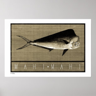 Mahi-Mahi Vintage B&W Posters, Prints und Frames Poster
