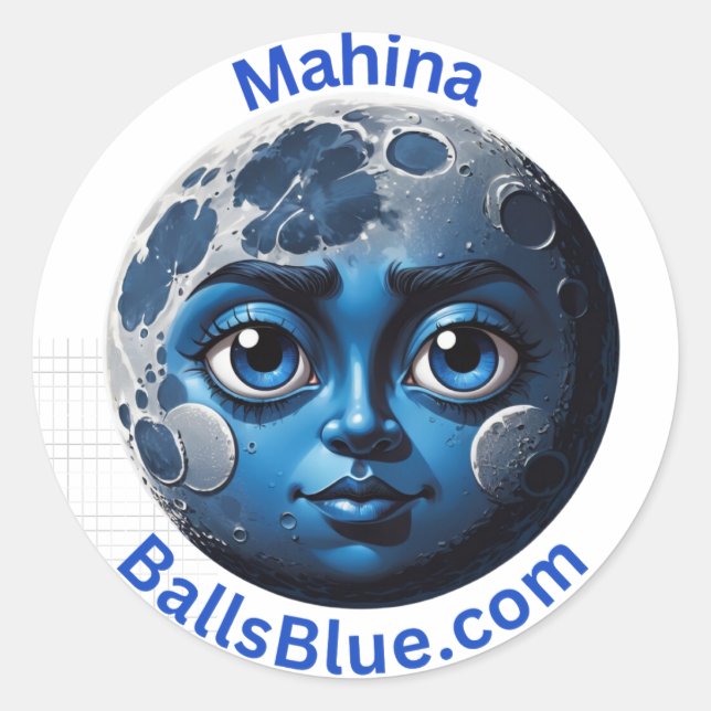 Mahina (Moon) Aufkleber - BallsBlue Collection (Vorderseite)