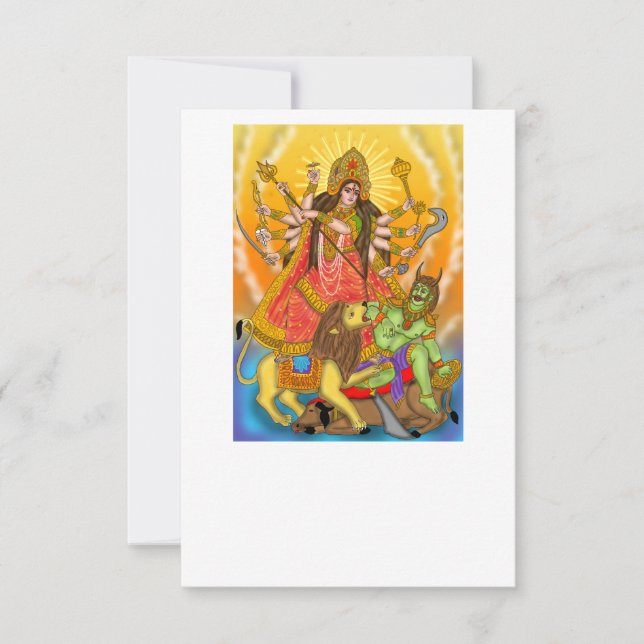 Mahishasur Mardini Durga Grußkarte Dankeskarte (Vorderseite)