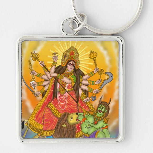 Mahishasur Mardini Durga Schlüsselanhänger (Vorne)