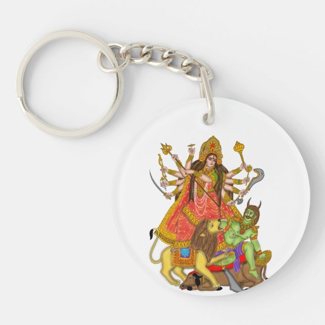 Mahishasur Mardini Durga Schlüsselanhänger (Vorderseite)