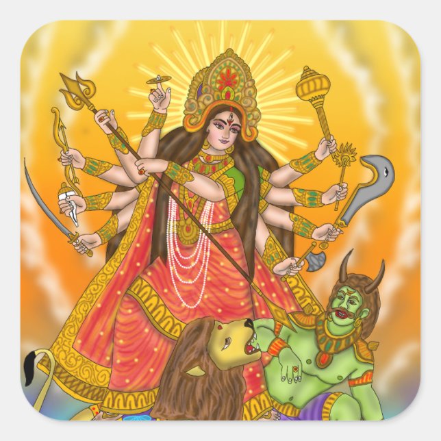 Mahishasur Mardini Durga Stickers (Vorderseite)