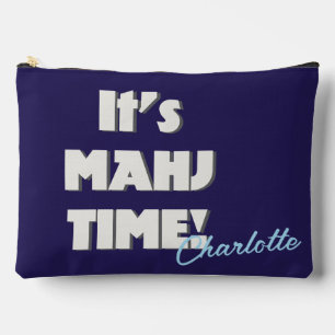 Mahj Mahjong Navy Blau Zitat Personalisierter Name Zubehörtasche