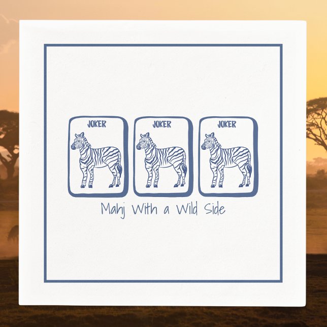 Mahj mit einer wilden Seite Navy-Zebra-Mahjong-Par Serviette (Von Creator hochgeladen)