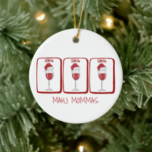 Mahj Mommas Personalisierter Wein Mahjong Süd Kach Keramik Ornament