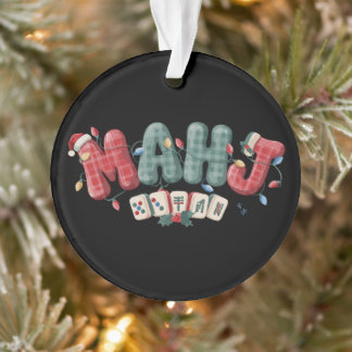 Mahj Weihnachten Mahjong Spieler Kacheln Kariert L Ornament