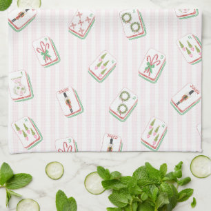 Mahj-y Weihnachten Mahjong-Gastgeberin  Geschirrtuch