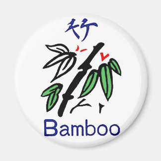 Mahjong Bamboo Anzug, rot, blau, grün, schwarz Magnet