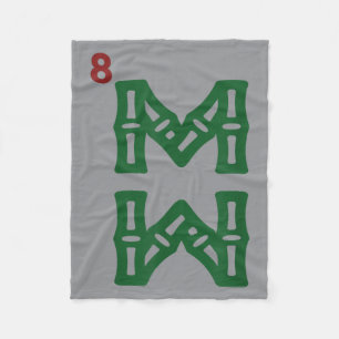 Mahjong Bambus Sozu Acht Bams Kachel Chinesisch Ma Fleecedecke