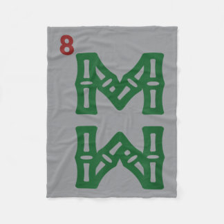 Mahjong Bambus Sozu Acht Bams Kachel Chinesisch Ma Fleecedecke
