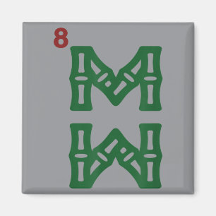 Mahjong Bambus Sozu Acht Bams Kachel Chinesisch Ma Magnet
