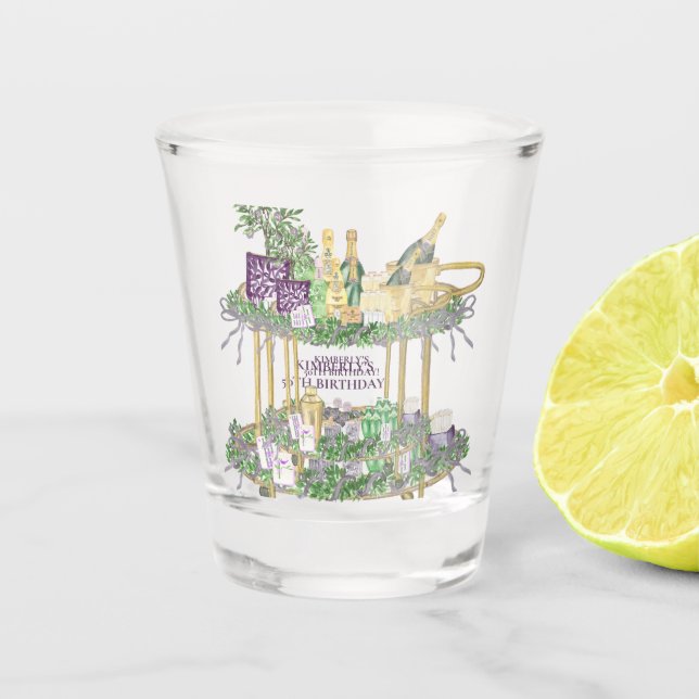 Mahjong Bar Cart Custom Schnapsglas (Vorderseite)