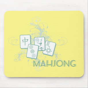 Mahjong blau mousepad