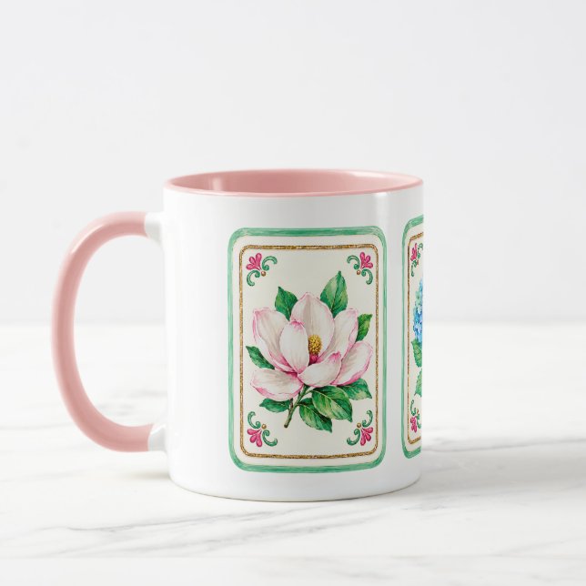 Mahjong Blumen Tasse (Links)