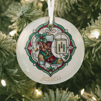 Mahjong-Buntglas-Weihnachtsbaumschmuck Ornament Aus Glas